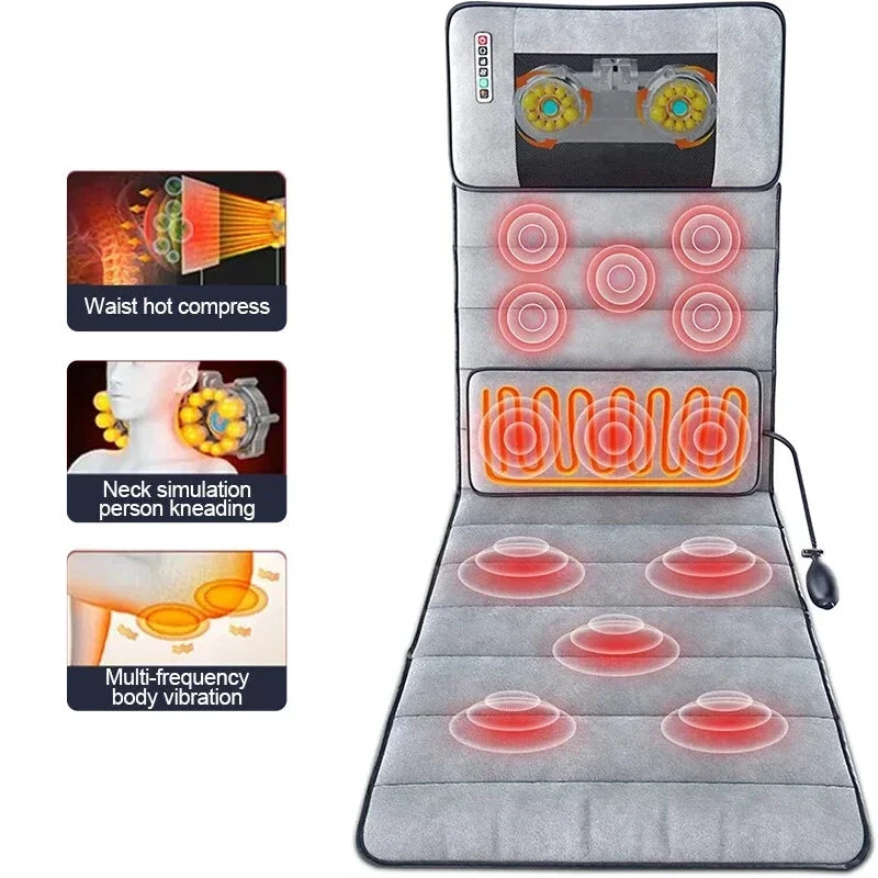 Electric Massage Mat Full Body Massager With Heating Kneading And Vibrating