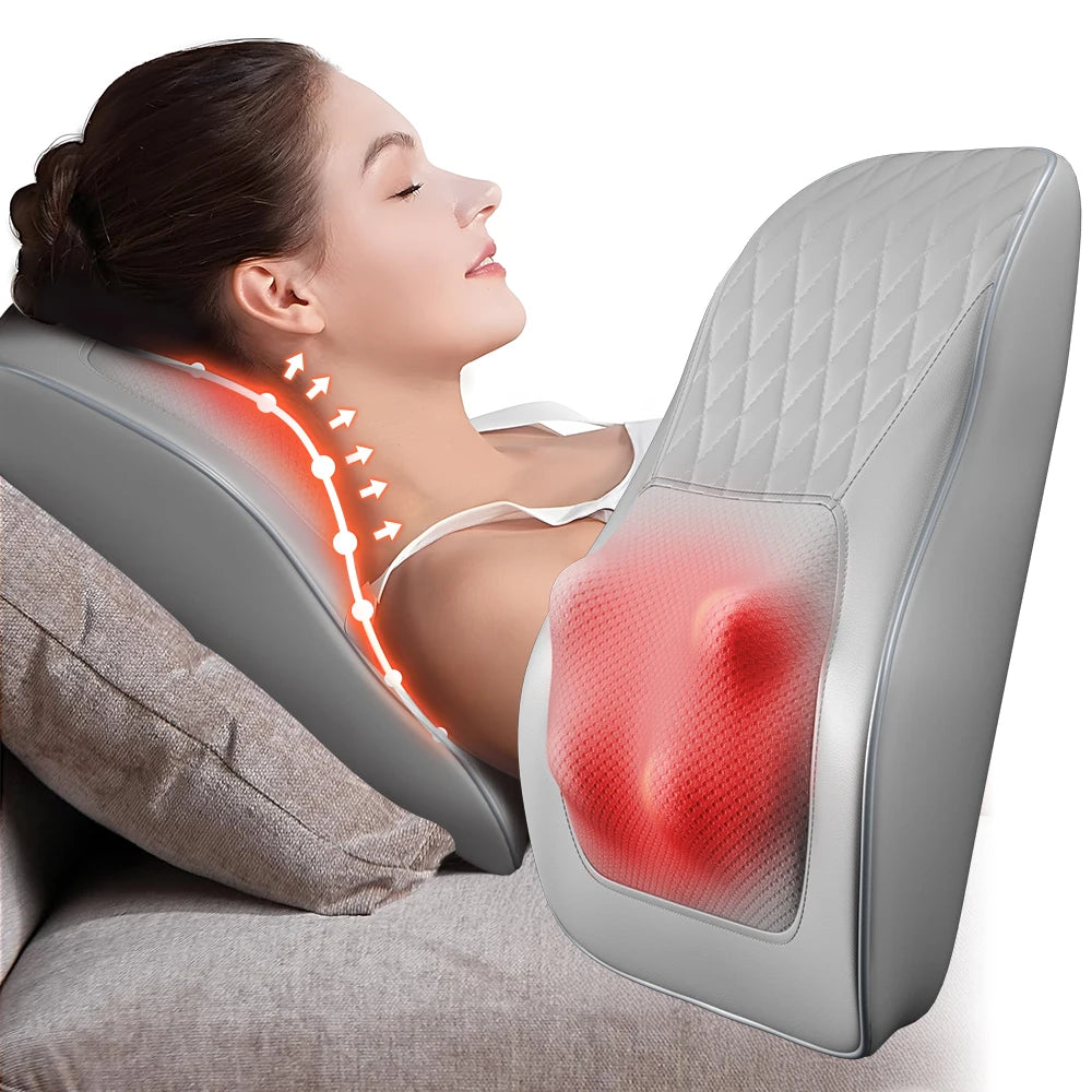 HIMOUTA Neck Back Massager With Heat 3D Kneading Pillow
