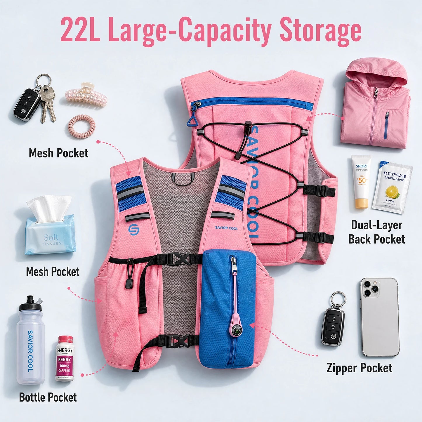 Snow Deer Outdoor Cooling Vest With Built In Water Bladder