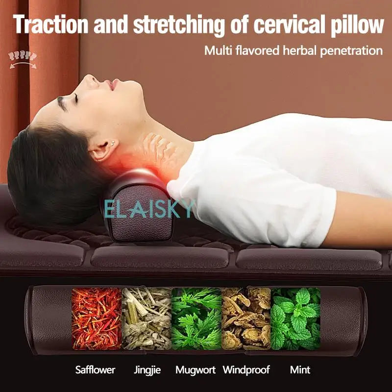 ELAISKY Electric Massage Mattress Cushion With Heat Vibration Infrared