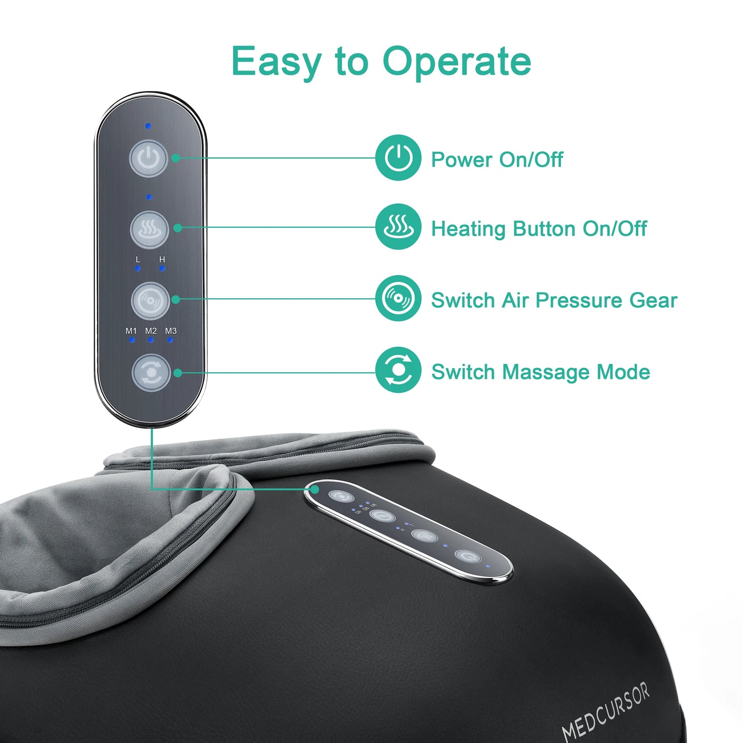 Medcursor Shiatsu Foot Massager With Heat Roller For Muscle Relaxation