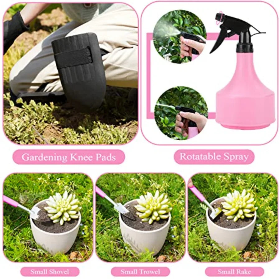 24-Piece Garden Tool Set With Detachable Storage Bag And Weeder