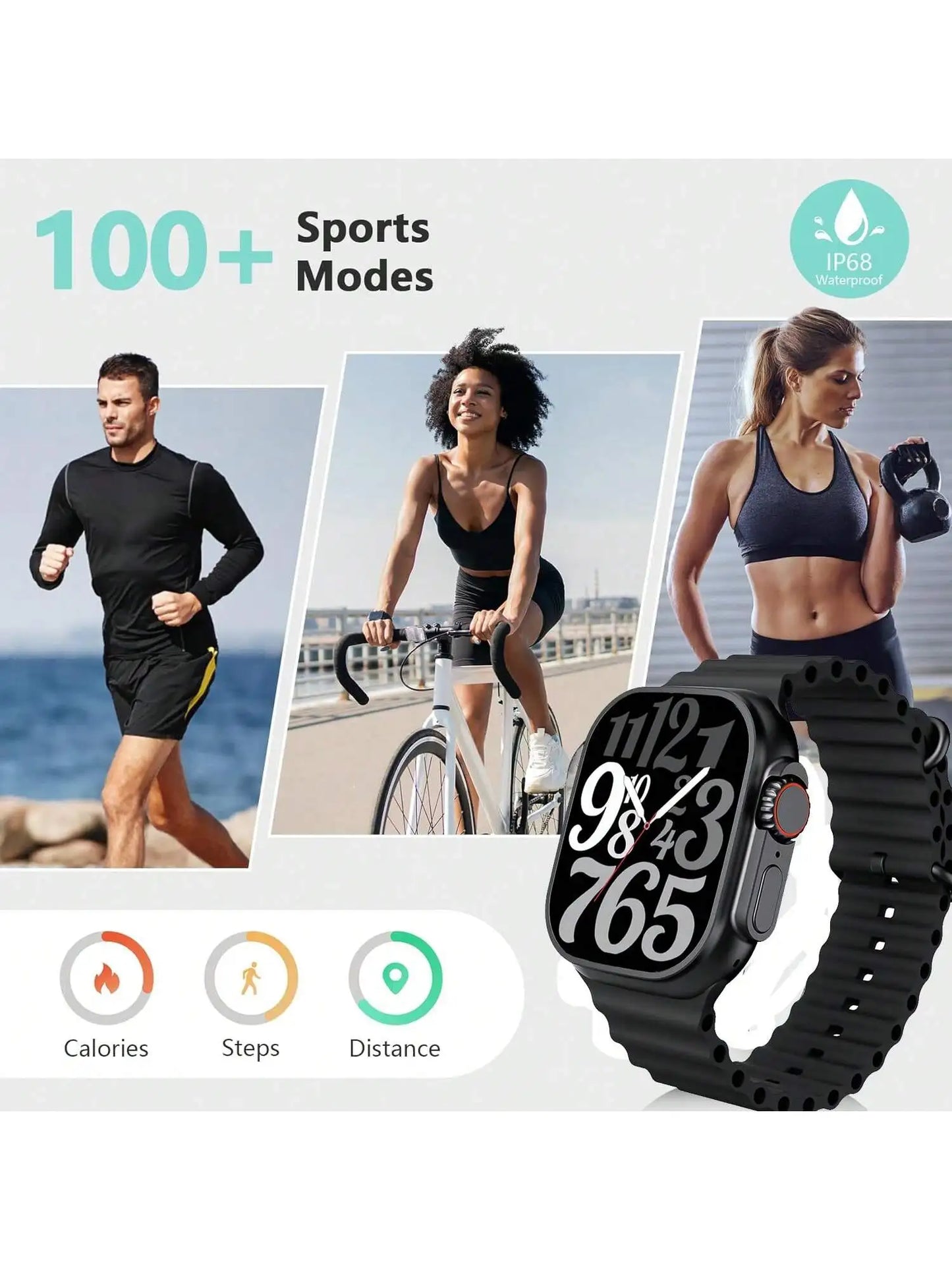 Smartwatch With Case And 7 Bands Bluetooth Calling Fitness Tracker