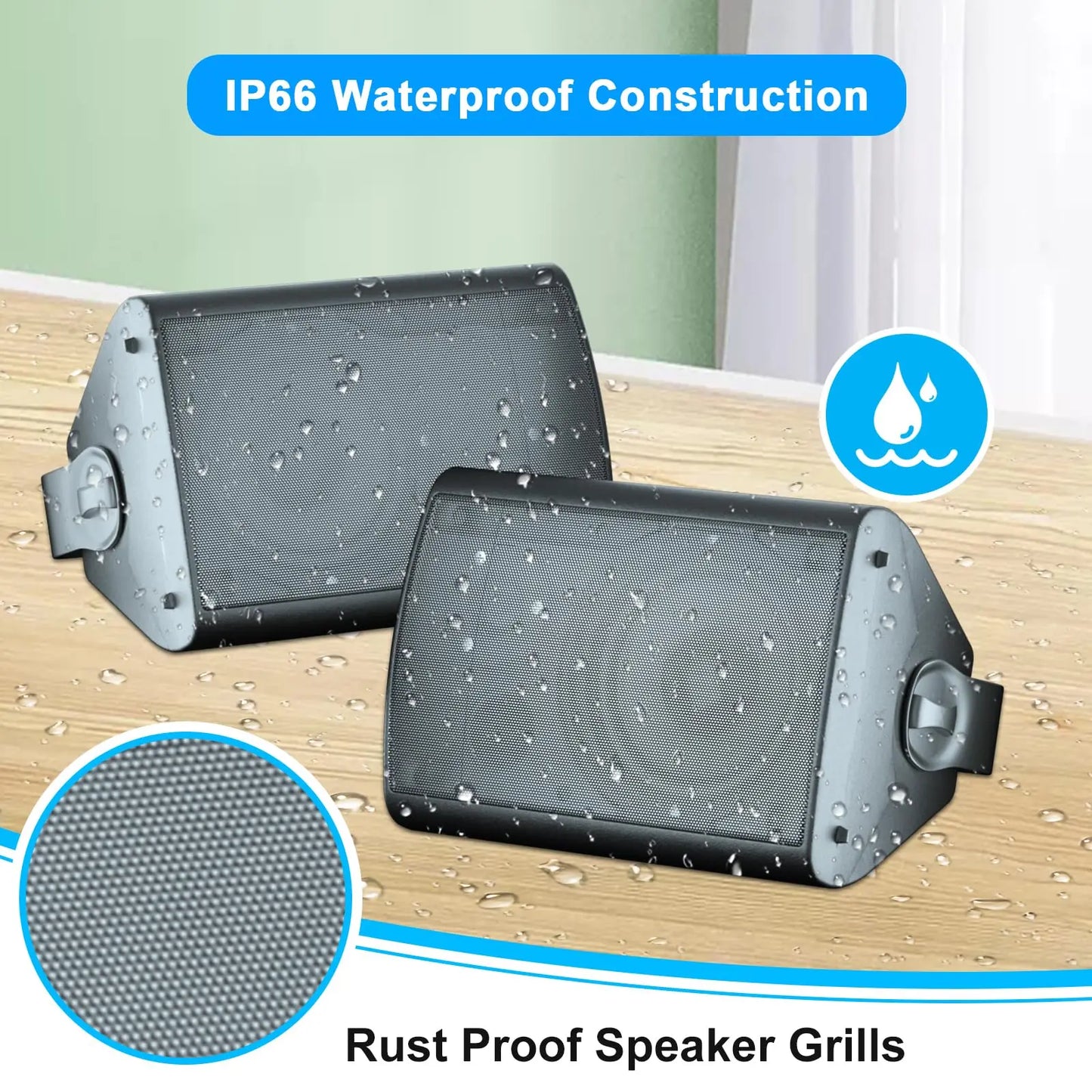 STUDIOFINIX Outdoor Bluetooth Speaker 800W Waterproof Wall Mount Loudspeaker