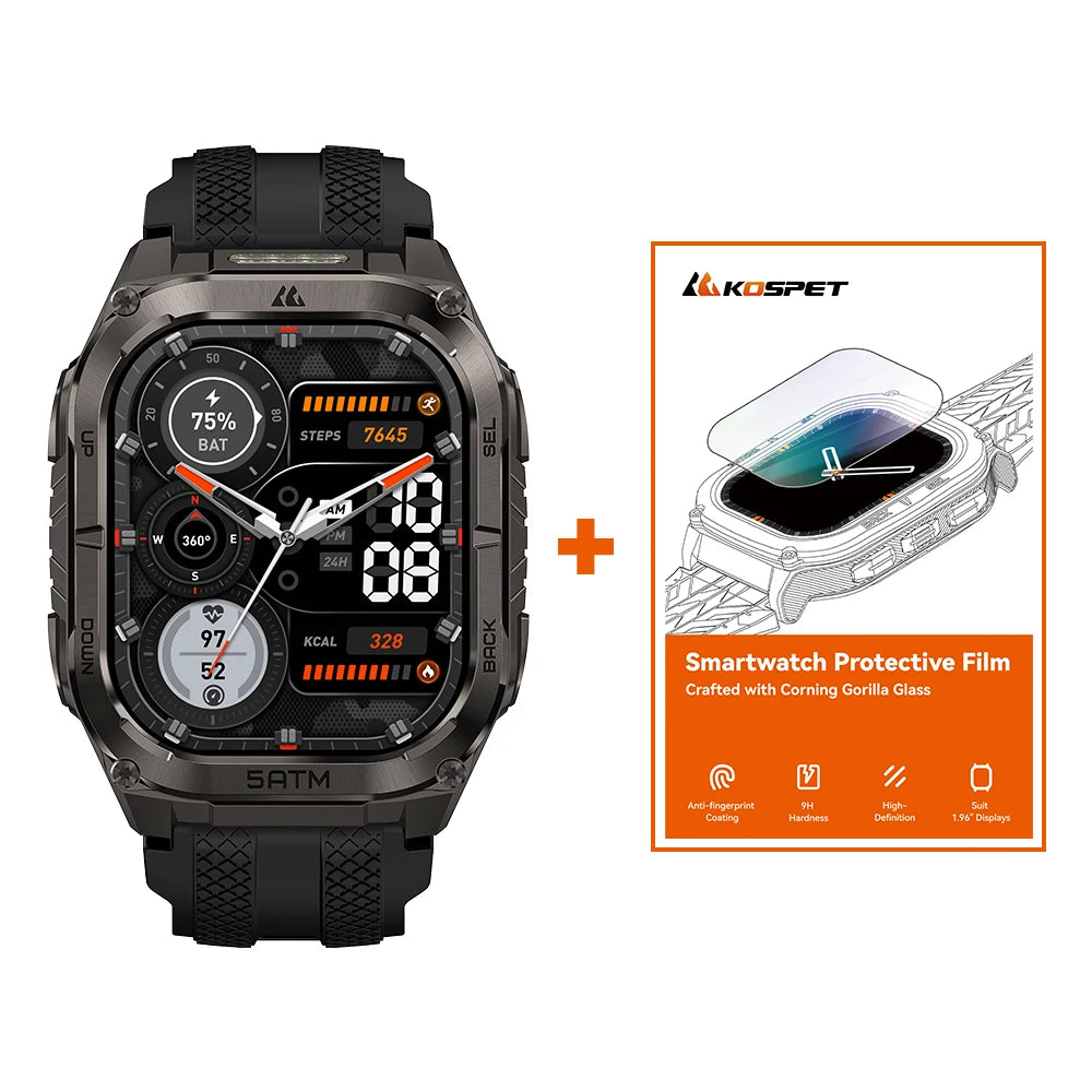 Kospe Tank M4C GPS Smartwatch MIL-STD-810H 5ATM Waterproof