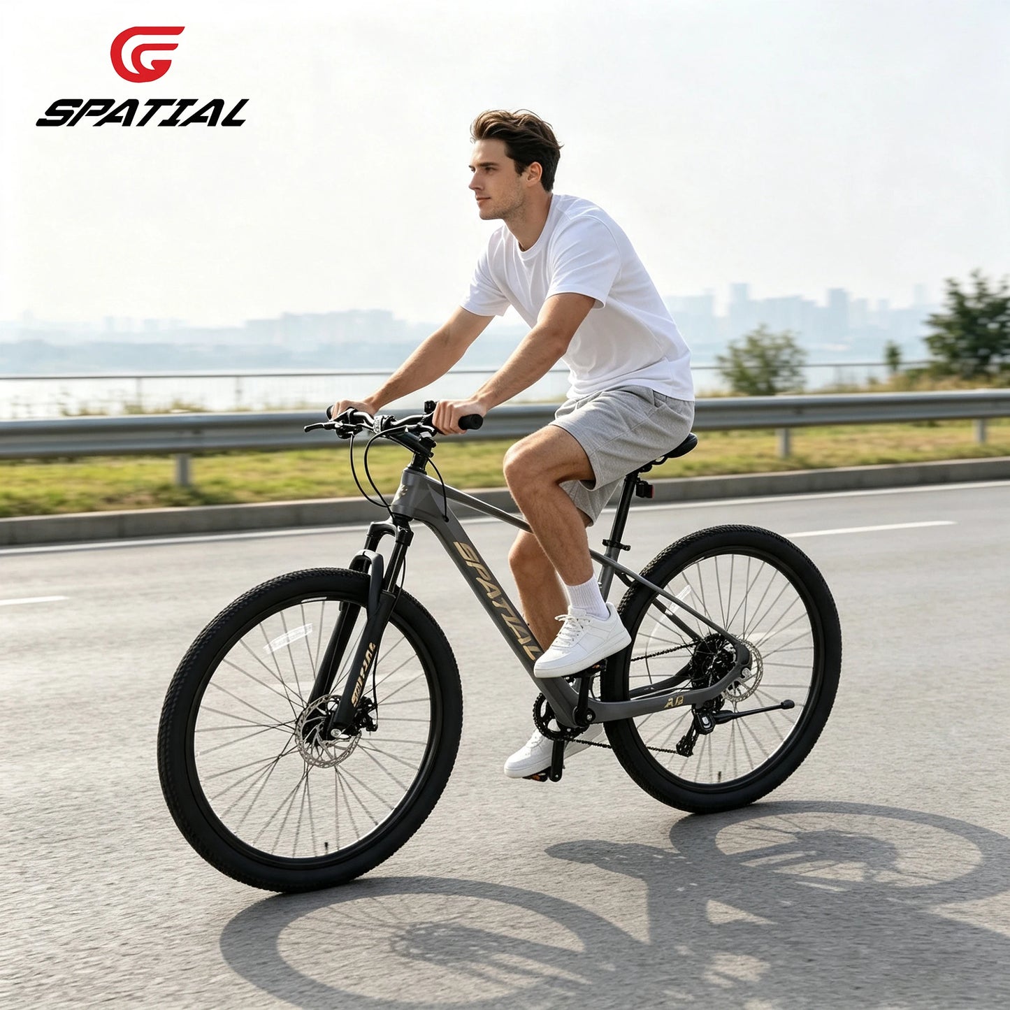 SPATIAL MT275FS 27.5 Inch Hardtail MTB, 8 Speed Mountain Bike, Adult Bicycle, Lightweight Magnesium Alloy Frame, Suspension Fork, Front & Rear Disc Brakes