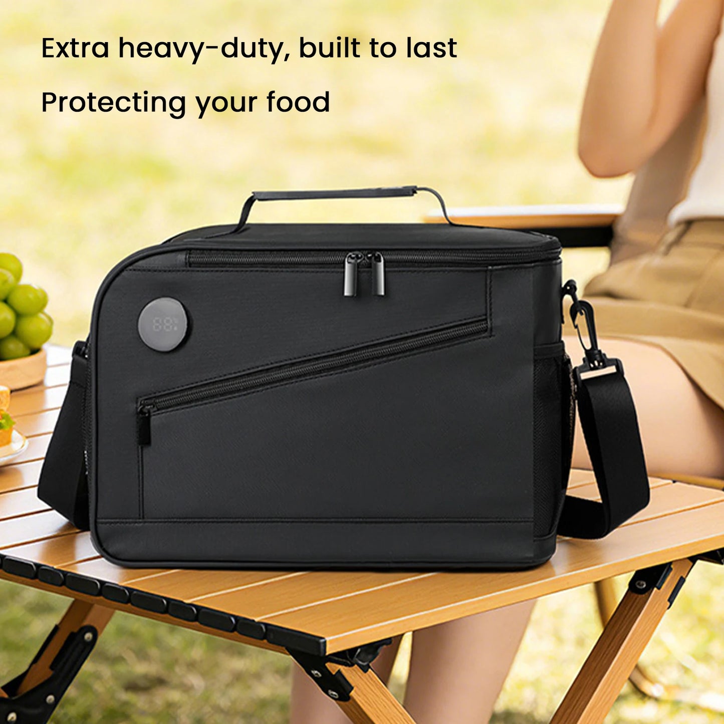ALIILEE Cooler Bag With Temperature Display Insulated Lunch Tote