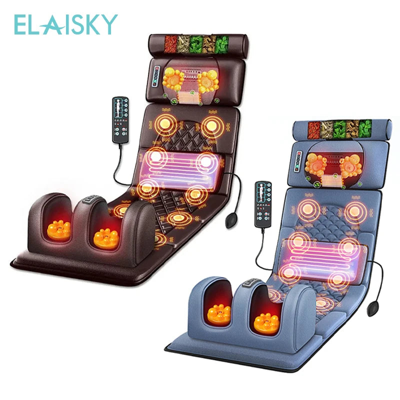 ELAISKY Electric Massage Mattress Cushion With Heat Vibration Infrared