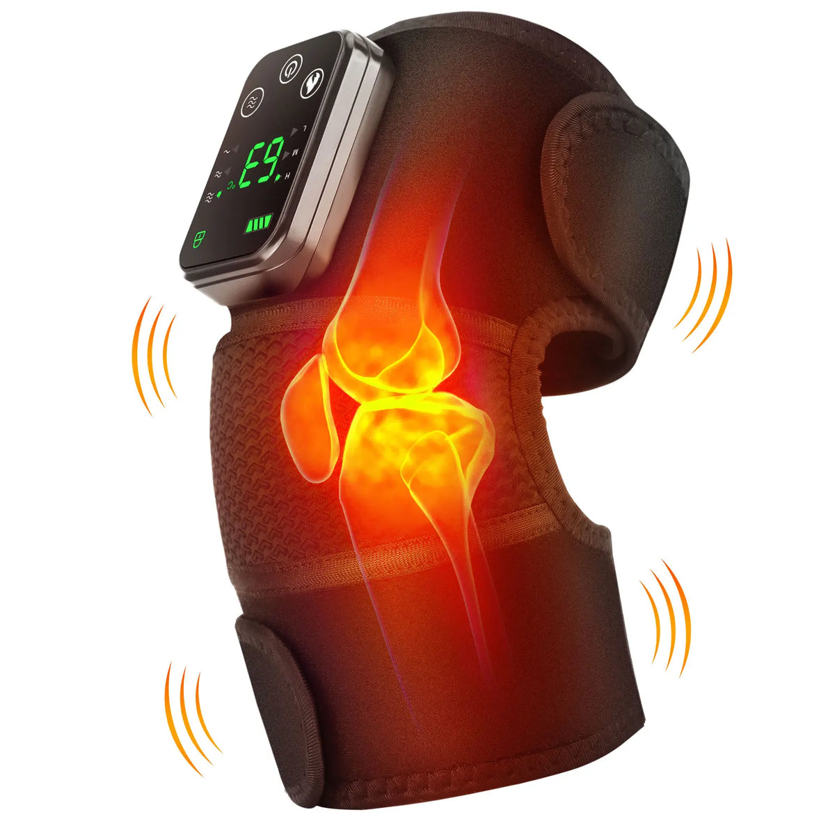 3-in-1 Electric Heated Vibration Massage Knee Pad for Shoulder Elbow Joint Muscle Relax Cordless Thermal Knee Brace Massager