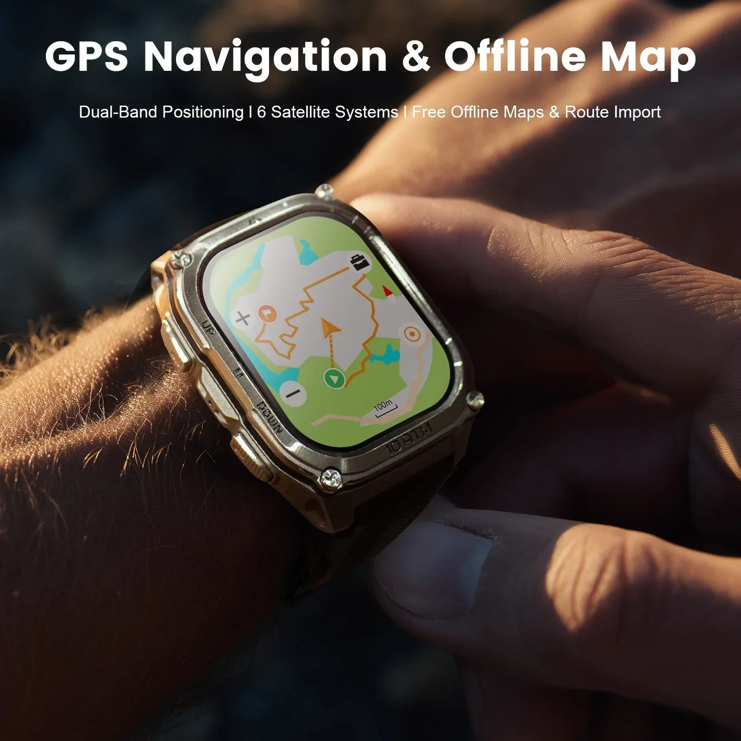 KOSPET Tank M4 Smartwatch Satellite GPS With Offline Maps 10ATM