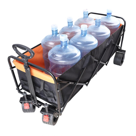 Large Capacity Folding Cart Wagon With Extra Room And Wide Wheels