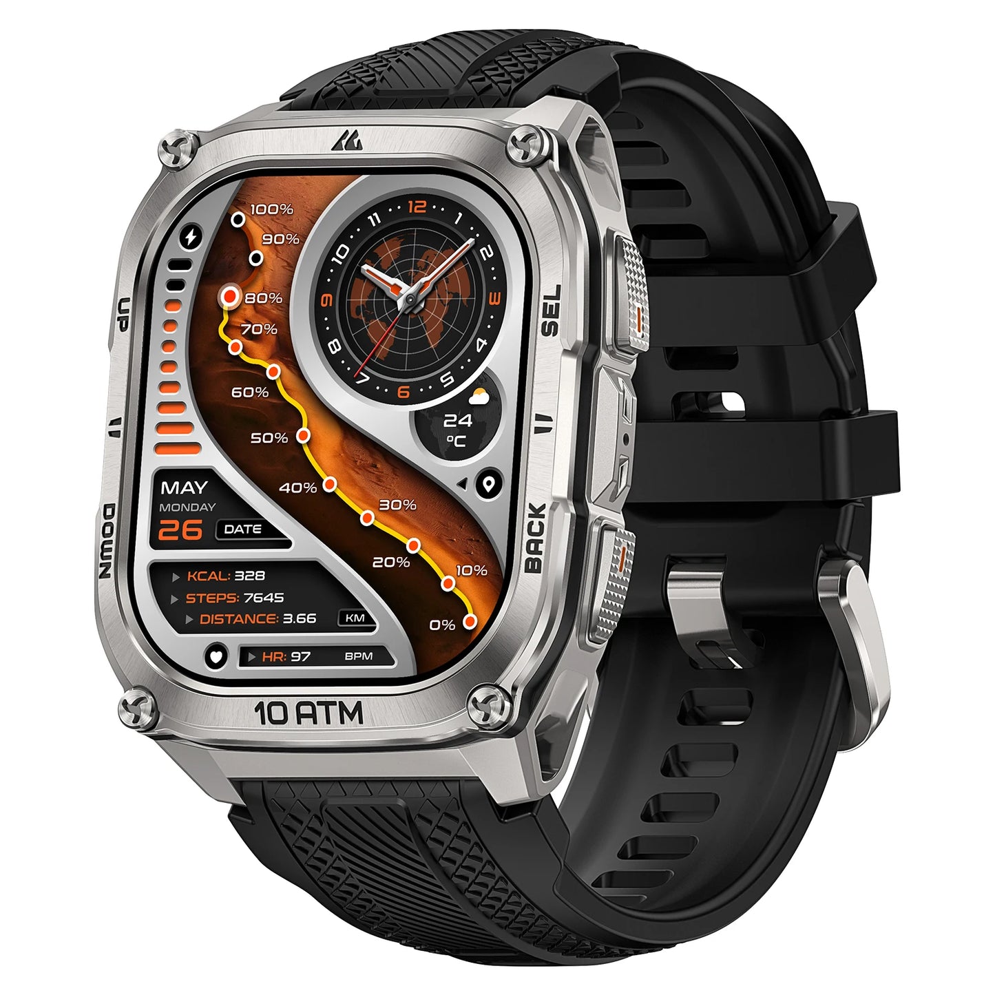 KOSPET Tank M4 Smartwatch Satellite GPS With Offline Maps 10ATM