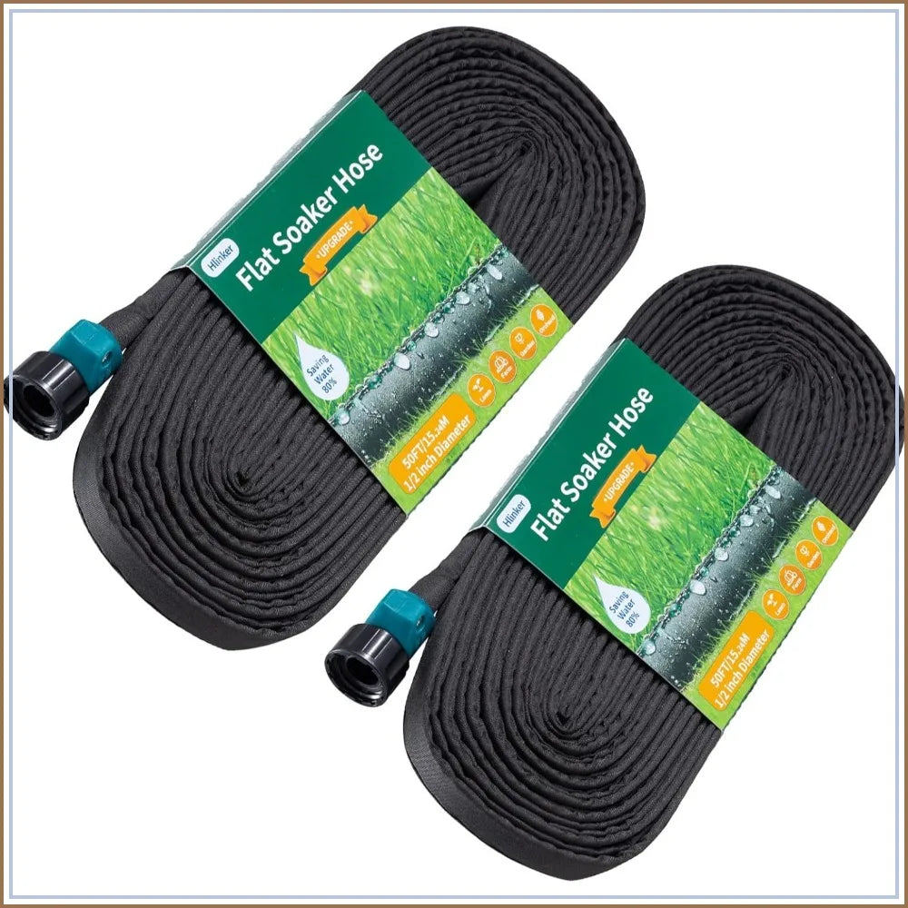 Flat Soaker Hose for Garden Beds Leakproof Heavy Duty Irrigation