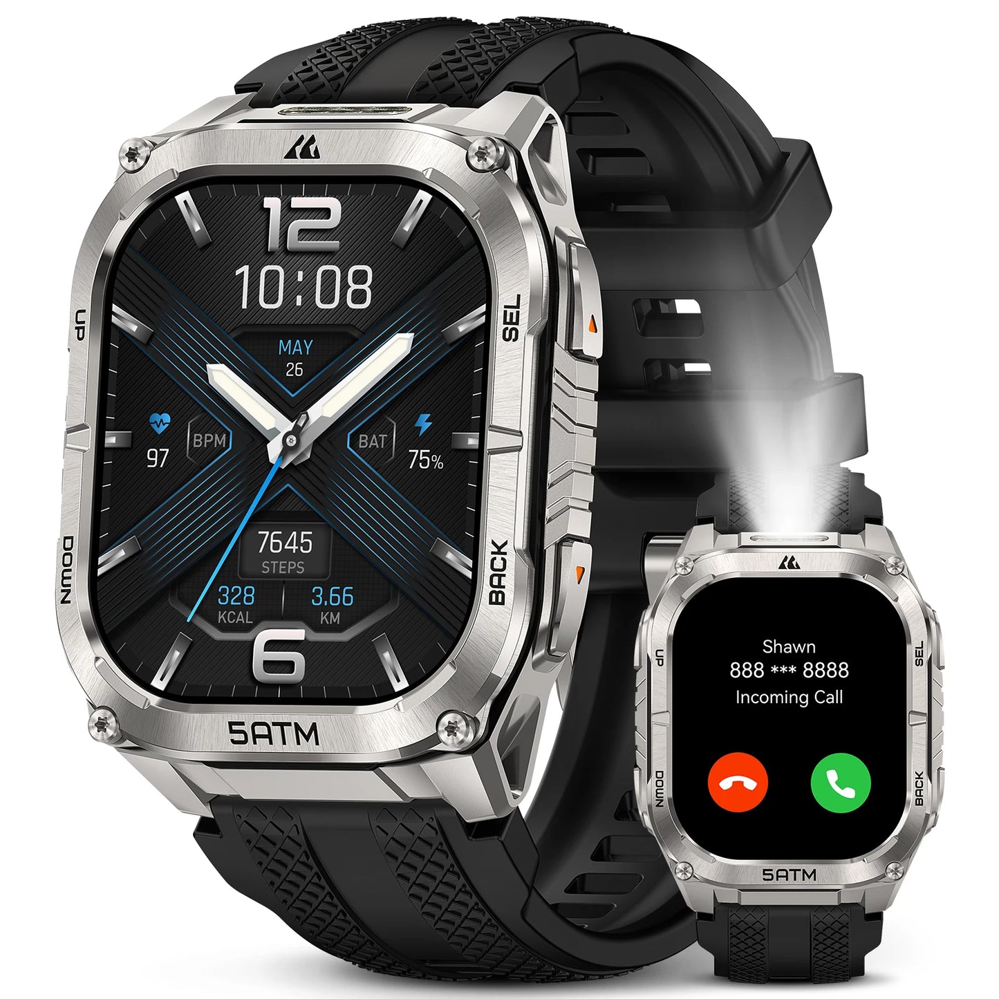 KOSPET Tank M4C Rugged Military GPS Smartwatch With Flashlight