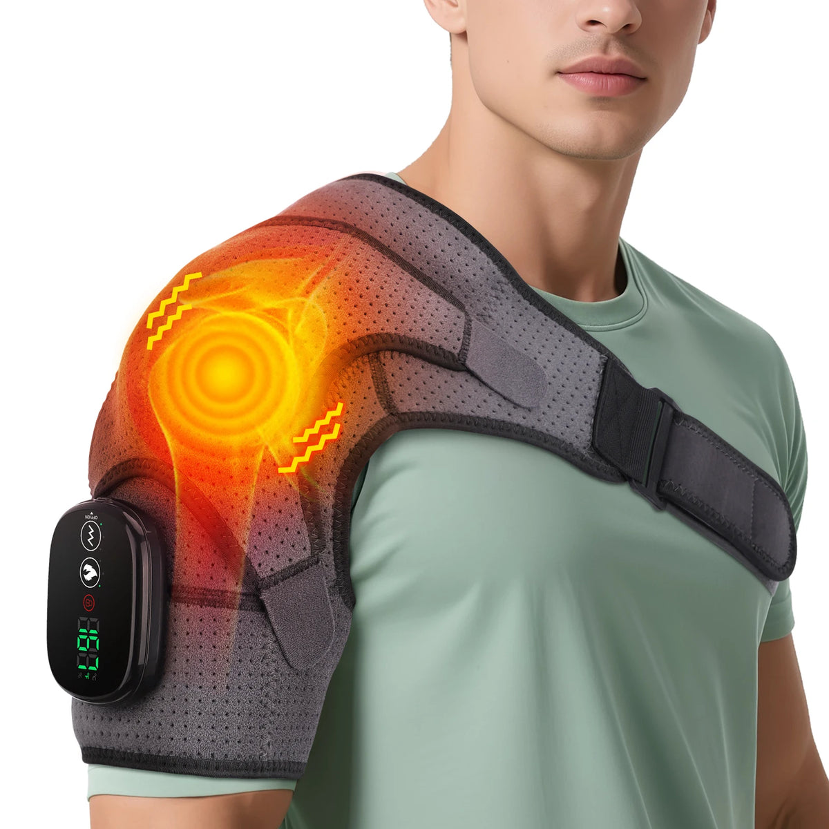 Electric Shoulder Massage Machine Heated Vibration Back Shoulder Belt Brace Relax Shoulder Neck Muscle Massagers Health Care