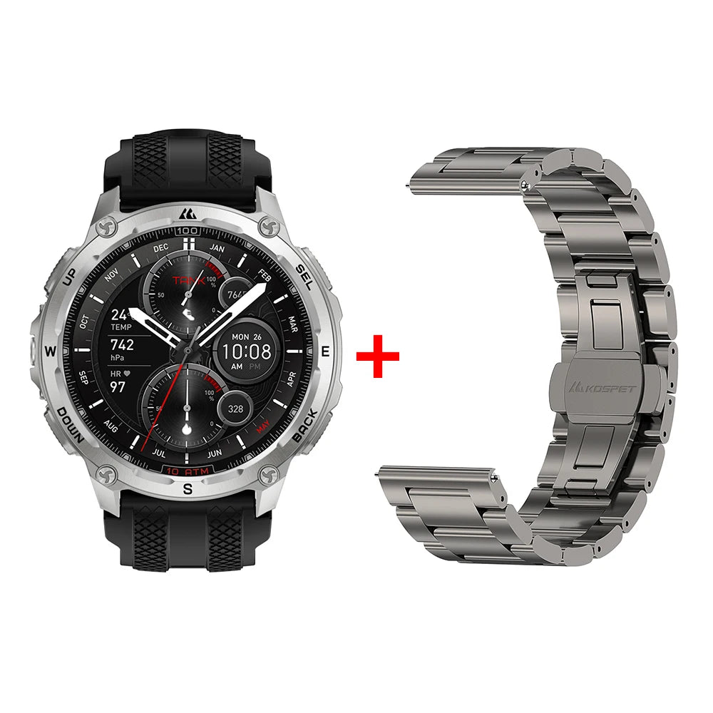 KOSPET Tank T4 Smartwatch for Men GPS Maps 10ATM Waterproof