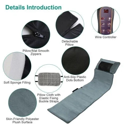 Electric Massage Mat Full Body Massager With Heating Kneading And Vibrating