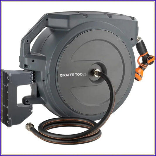 Retractable Garden Hose Reel Wall Mount 180 Degree Bracket Sprayer