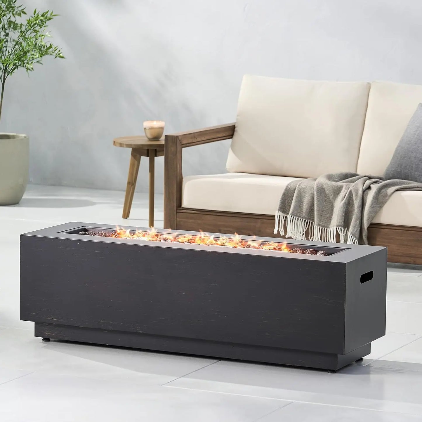 Outdoor Propane Fire Pit Table 50,000 BTU for Patio