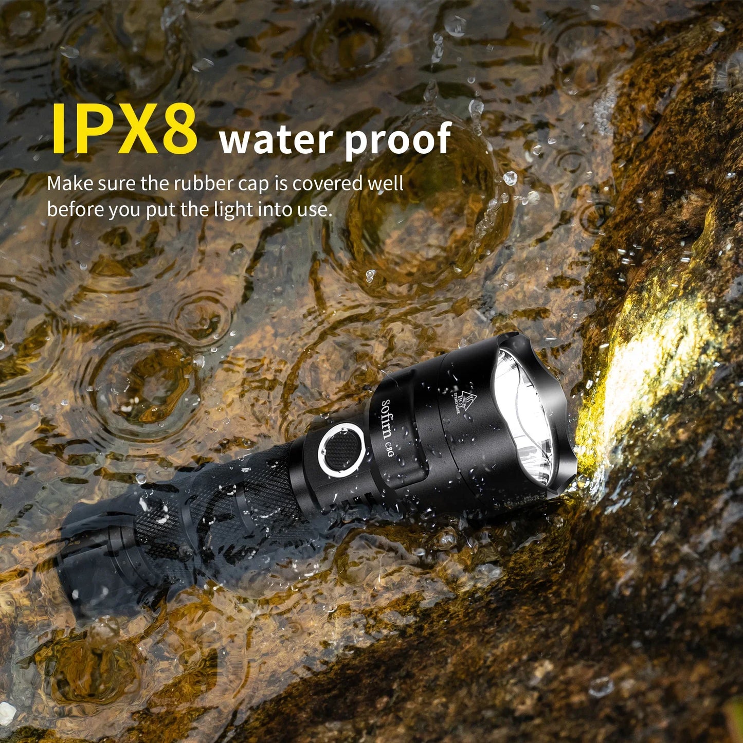 Sofirn C8G SST40 Powerful LED Flashlight 21700 Power Indicator