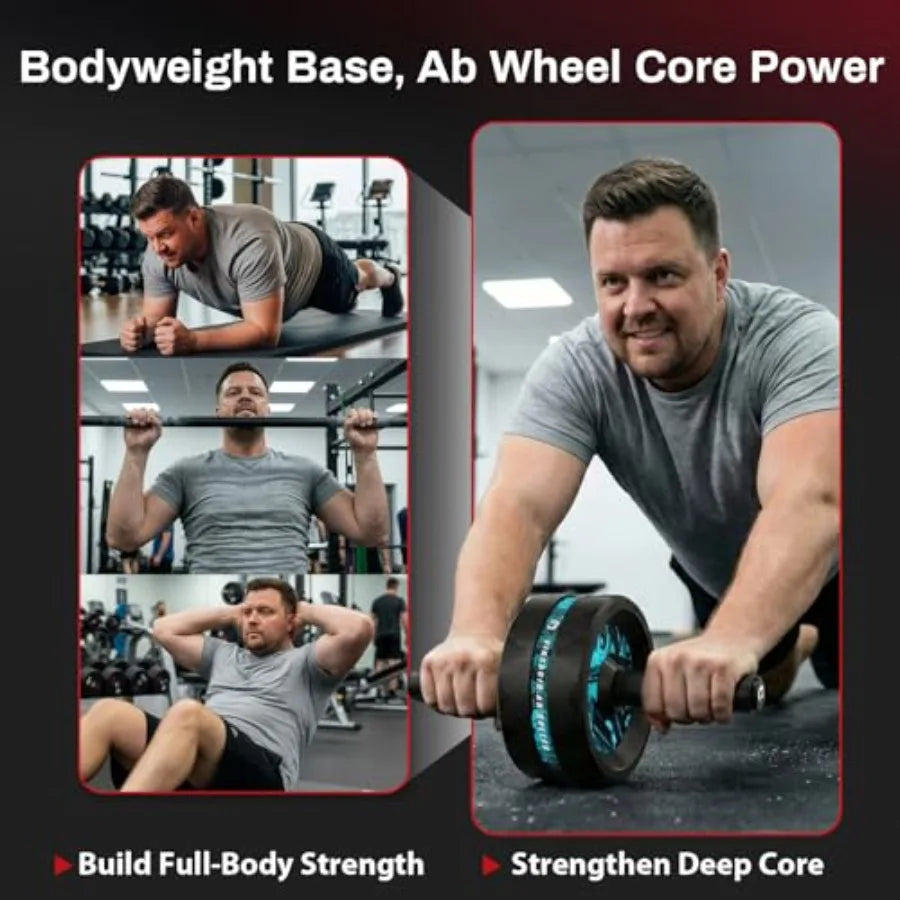 Ab Roller Wheel Abs Core Workout Equipment For Home Gym Knee Pad