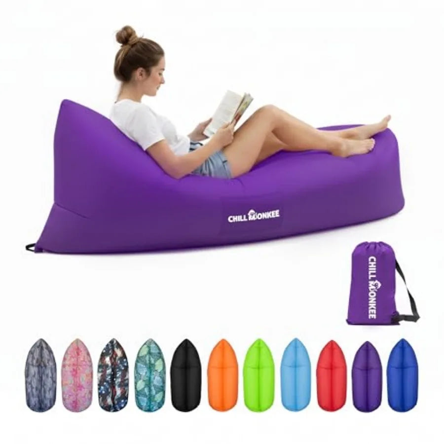 Portable Inflatable Lounger For Beach And Camping Self Inflating Air Couch