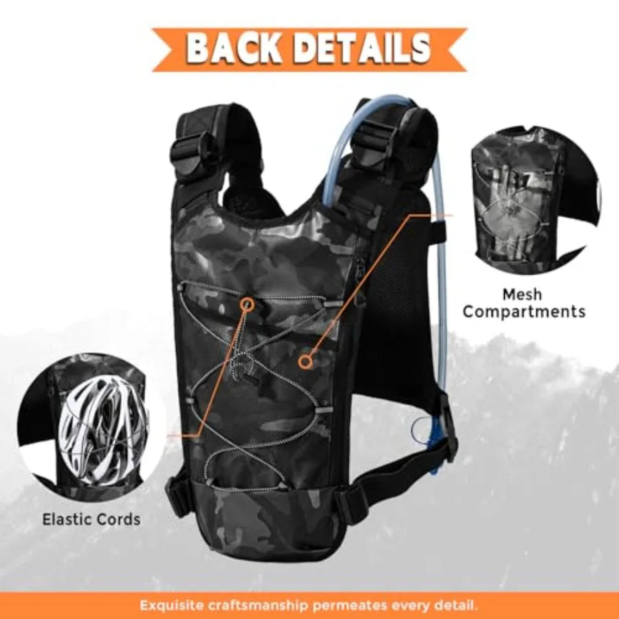 Outdoor Hydration Vest for Running and Hiking 2L Bladder