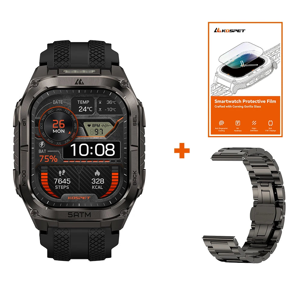 Kospe Tank M4C GPS Smartwatch MIL-STD-810H 5ATM Waterproof