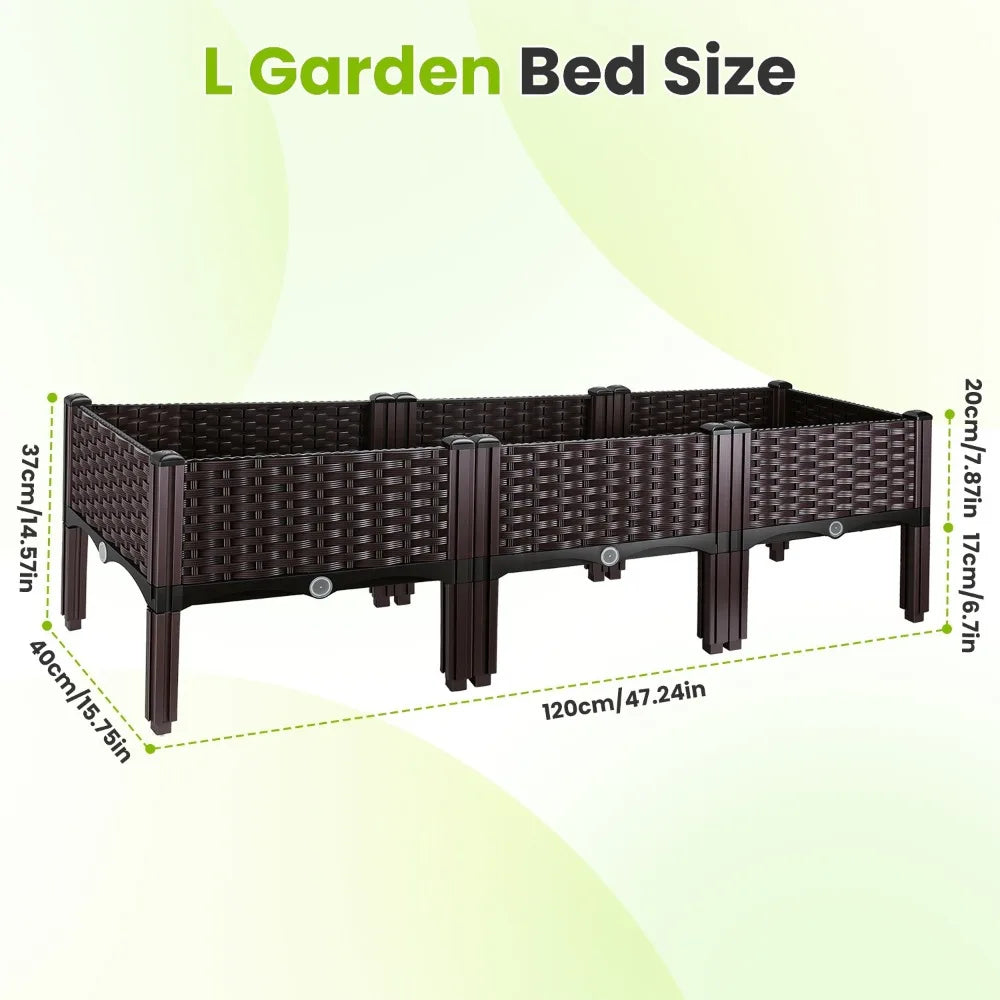 Raised Garden Bed Planter With Self Watering Elevated Design Outdoor