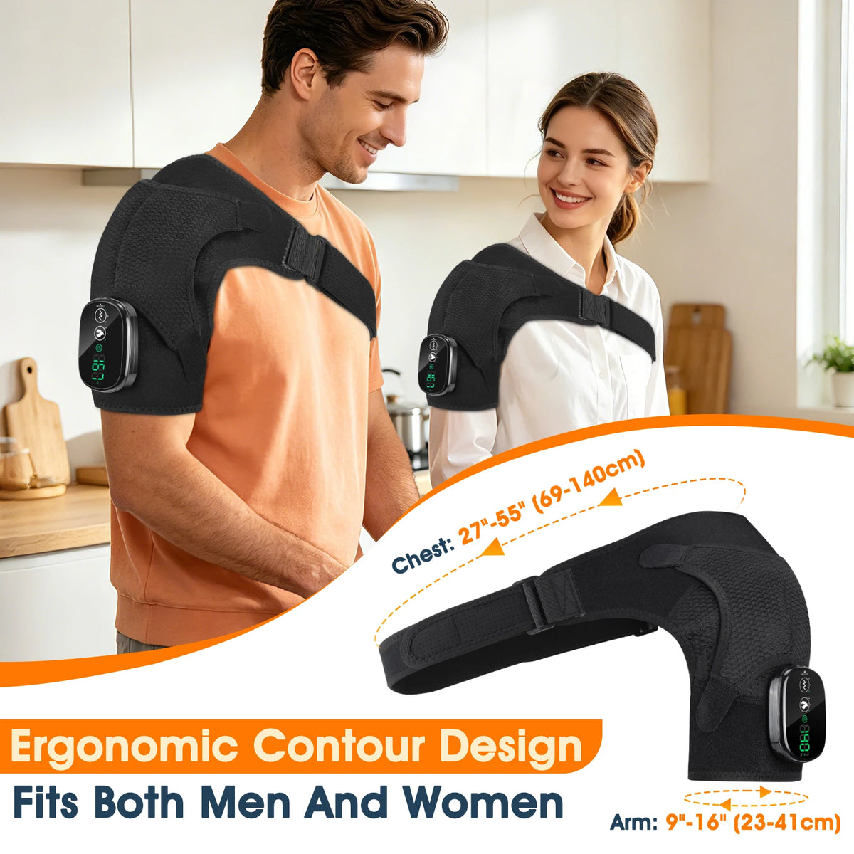 Electric Shoulder Massage Machine Heated Vibration Back Shoulder Belt Brace Relax Shoulder Neck Muscle Massagers Health Care