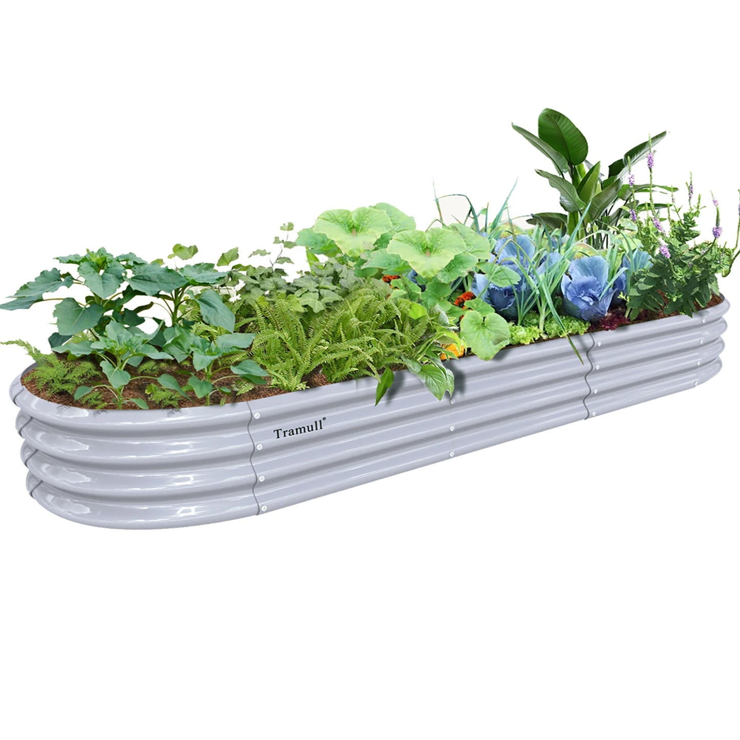 Tramull Galvanized Raised Garden Bed Outdoor Planter For Vegetables