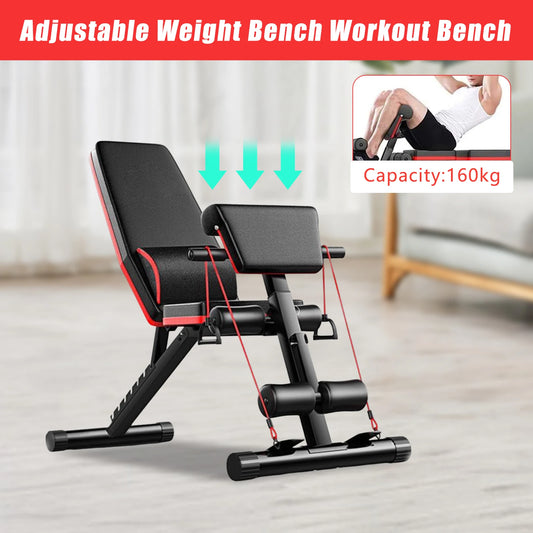 Foldable Weight Bench With Adjustable Height For Home Gym