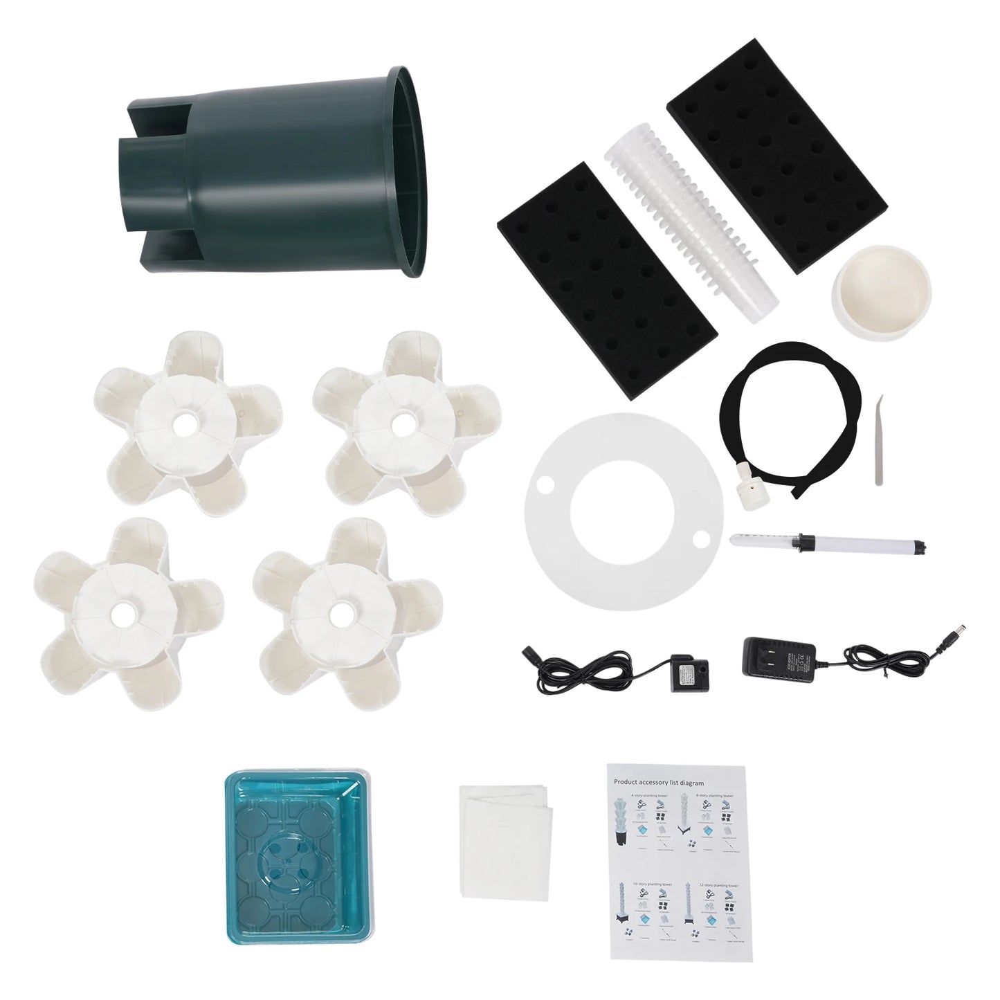 Hydroponic Growing Tower 20 Sites Indoor Water Culture System, Vertical Gardening Kit for Germination of Vegetable Herbs Flowers