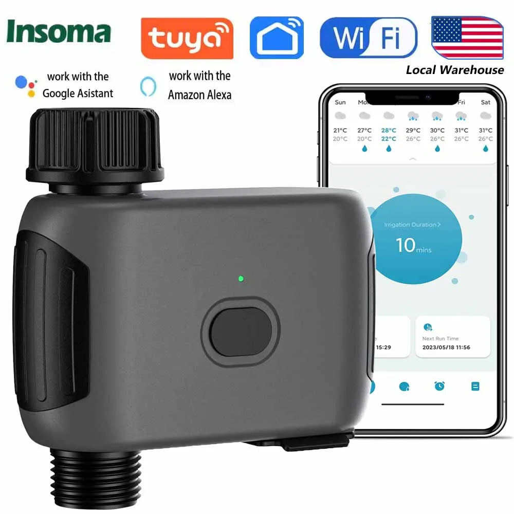 INSOMA Smart WiFi Garden Water Timer For Lawn Sprinkler