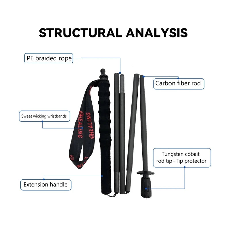 OKHEALING Ultralight Carbon Fiber Trekking Poles 2 Pack Foldable