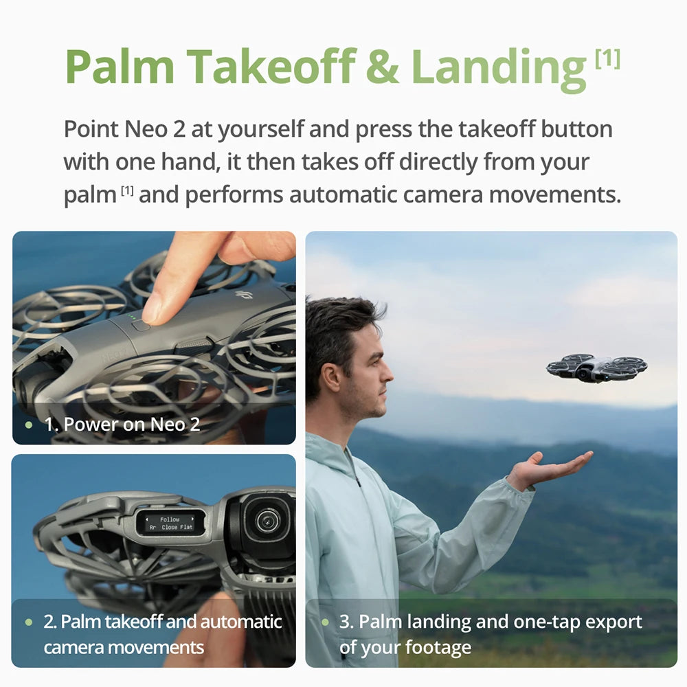 DJI Neo 2 4K Drone With Camera Palm Takeoff Gesture