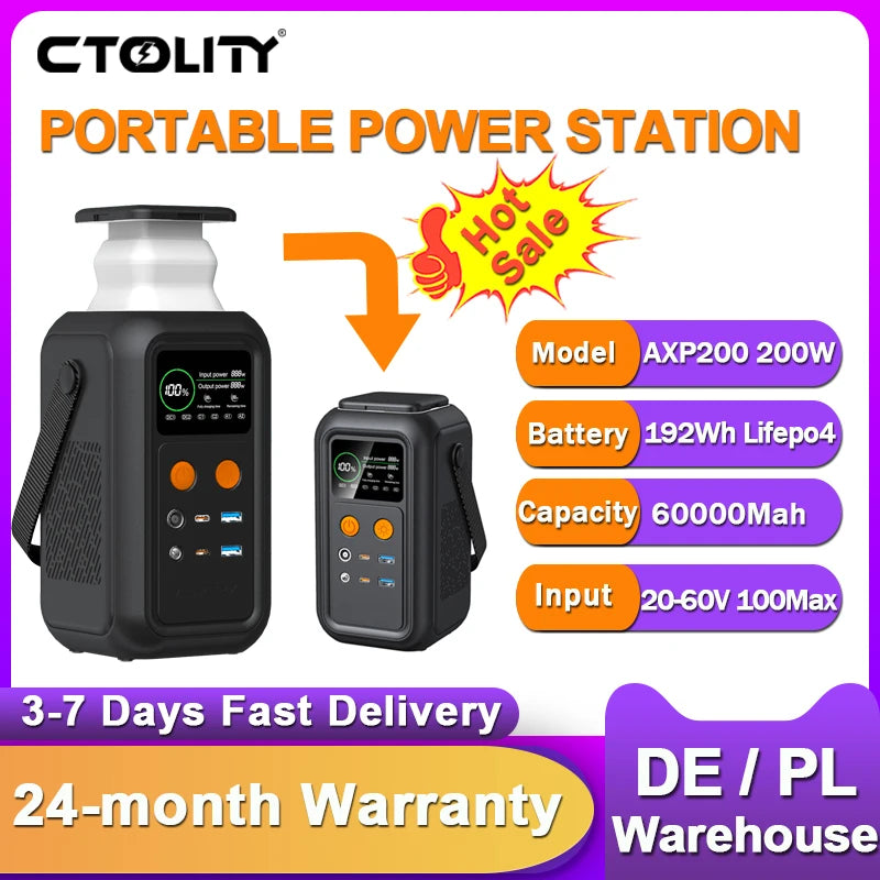 CTOLITY 200W Power Station With 192Wh LiFePO4 Battery