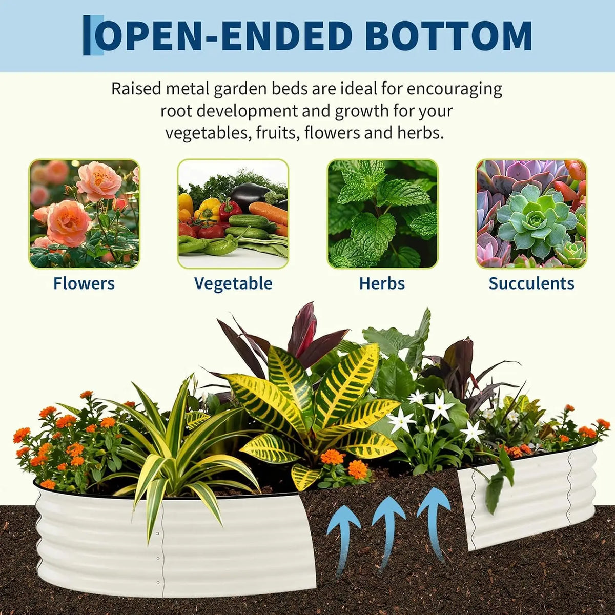 Tacleekii 4X10X1.5ft Galvanized Raised Garden Bed, 2 Pcs 18" Tall Deep Root Metal Planter Boxes, Rust-Resistant Flower Boxes Outdoor Kit for Plants Vegetables, Flowers, Herbs, Fruits, Rust Resistant