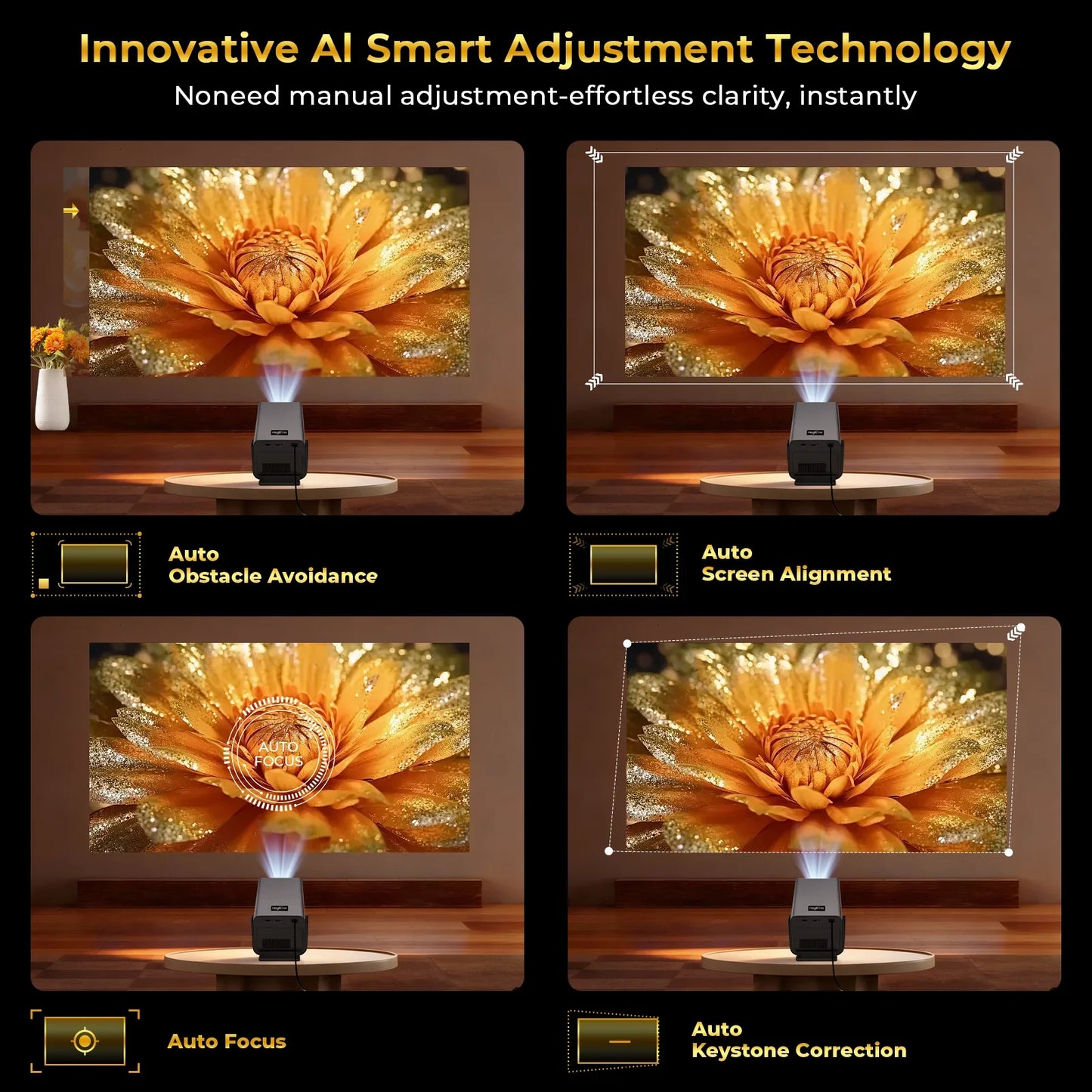 LynCast 8K AI Smart Projector With Android 14 Auto Focus