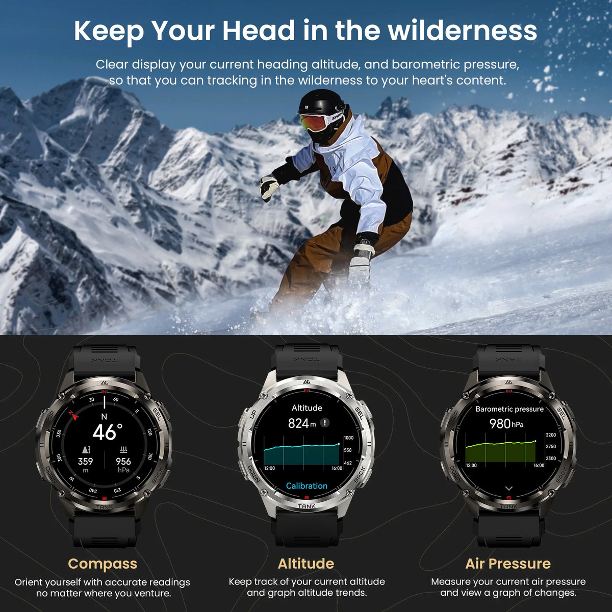 Kospet Tank T3 Ultra 2 GPS Smart Watch With Bluetooth