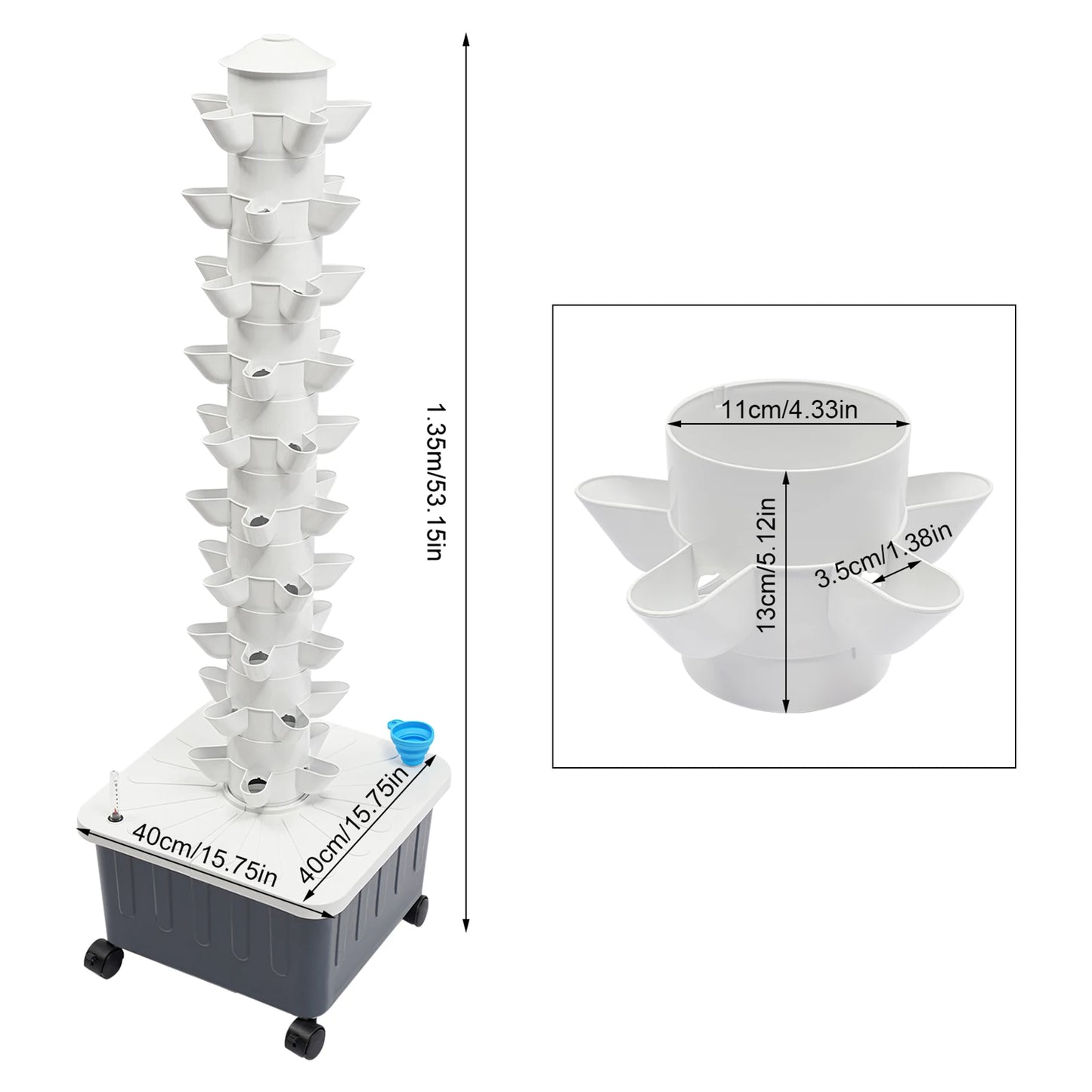 50 Holes Hydroponic Seed Germination  Kit 10 Layers Growing System, Water Culture Gardening for Indoor Plants Vegetables, Herbs