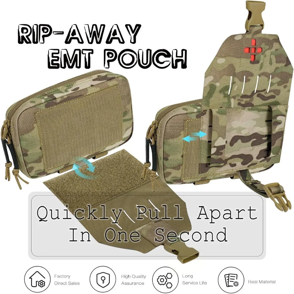 Rapid Deployment Tactical MOLLE Trauma Kit Pouch Quick Release Organizer
