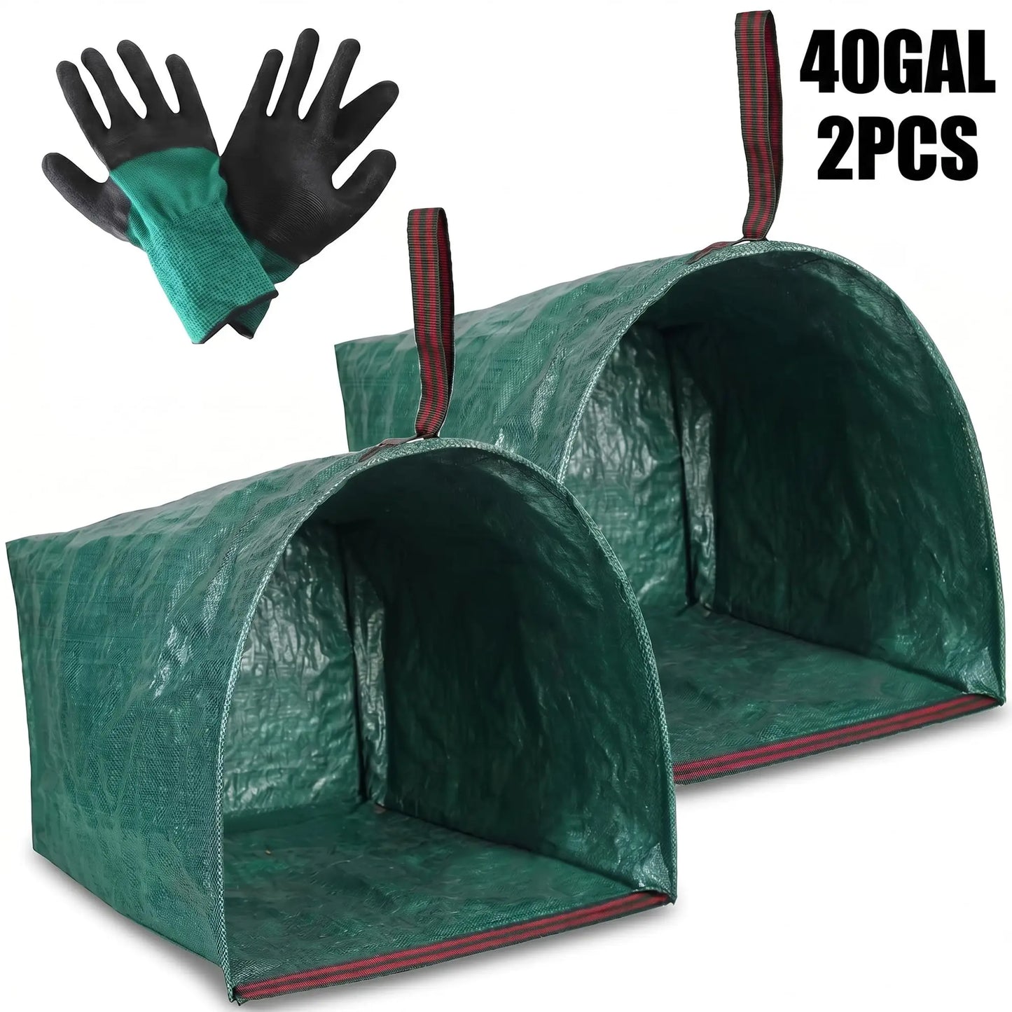 HiMISS 2 Pack Reusable Yard Waste Bags With Gloves