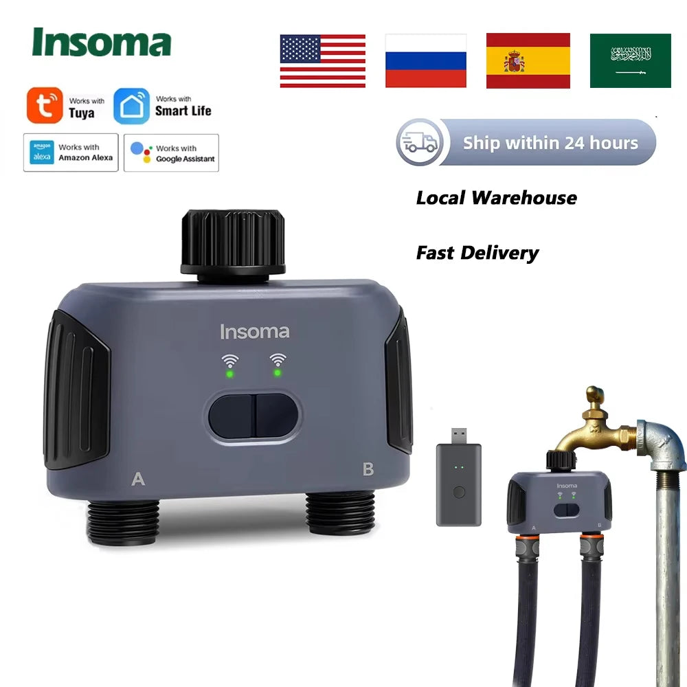 Insoma Zigbee WiFi Automatic Water Timer For Garden Irrigation System
