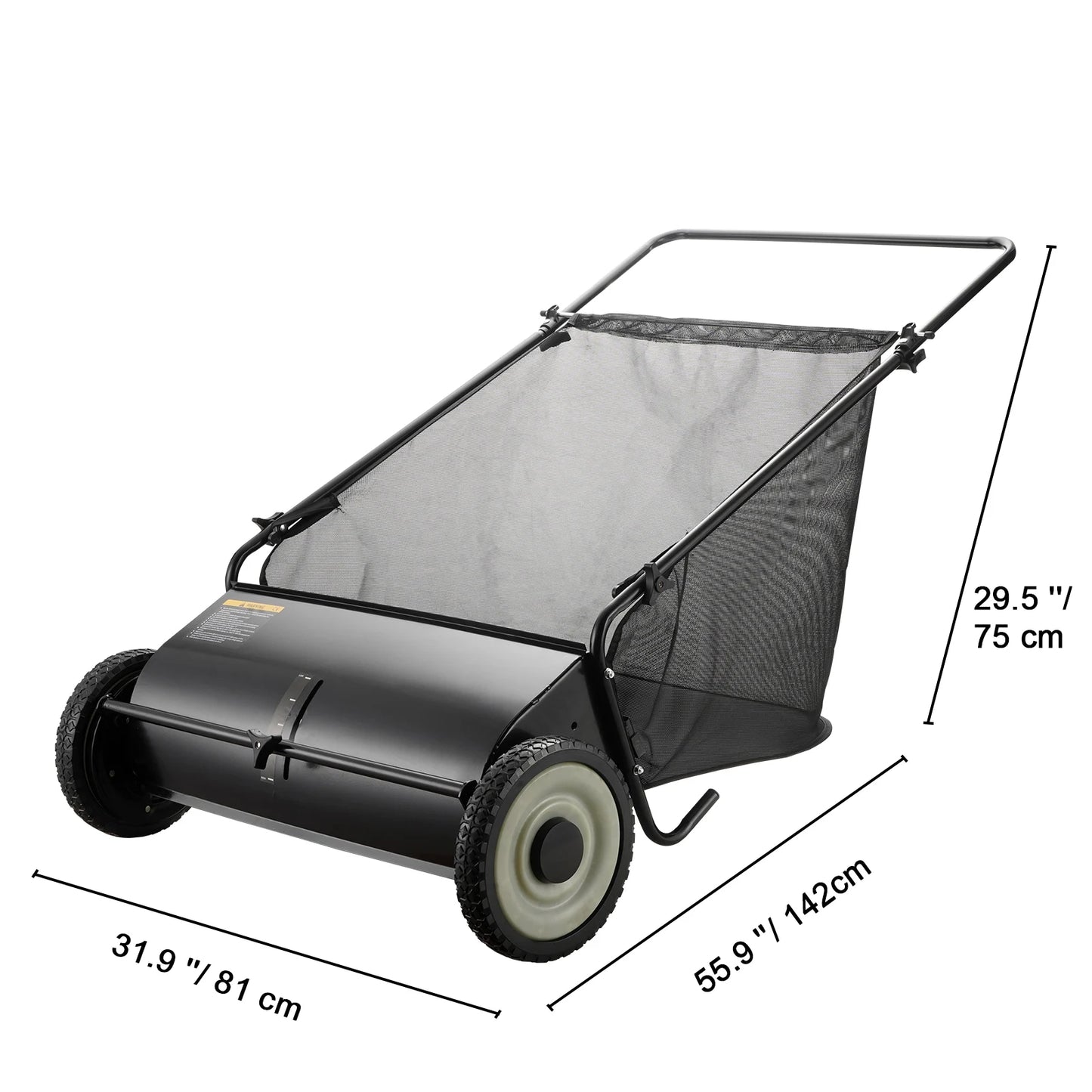 SucceBuy Tow Behind Lawn Sweeper Large Capacity Leaf Grass Collector