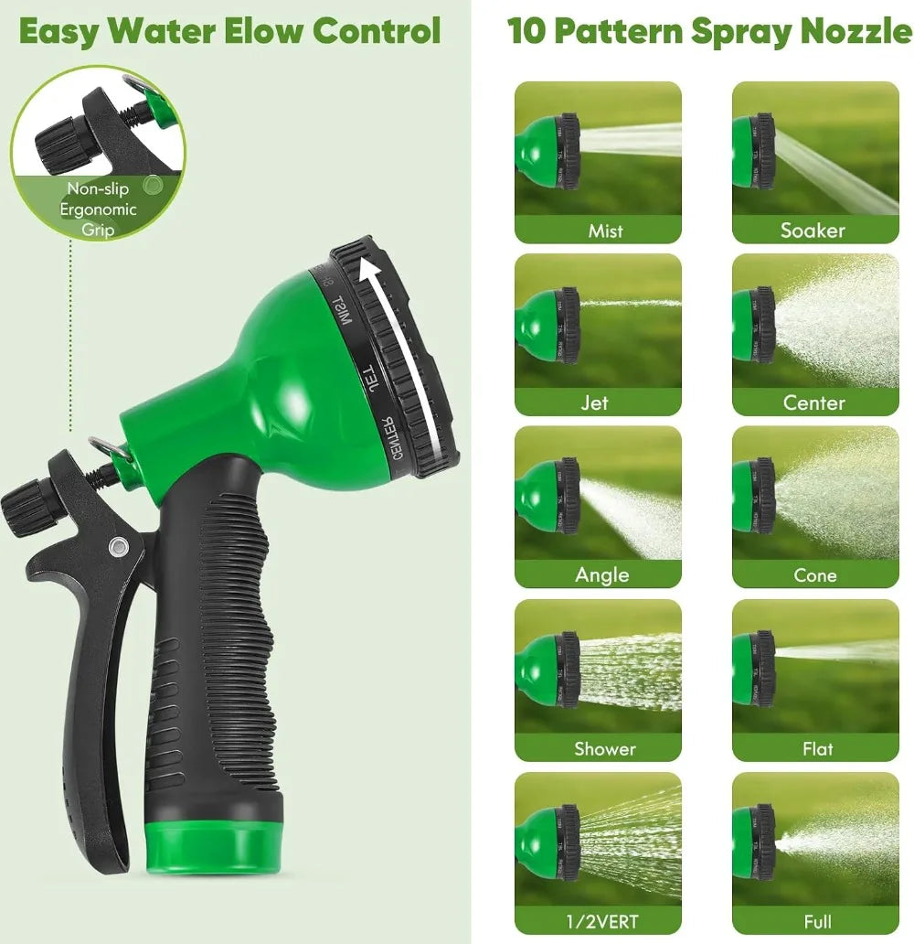 Stainless Steel Garden Hose Heavy Duty No-Kink Nozzle Pet Proof