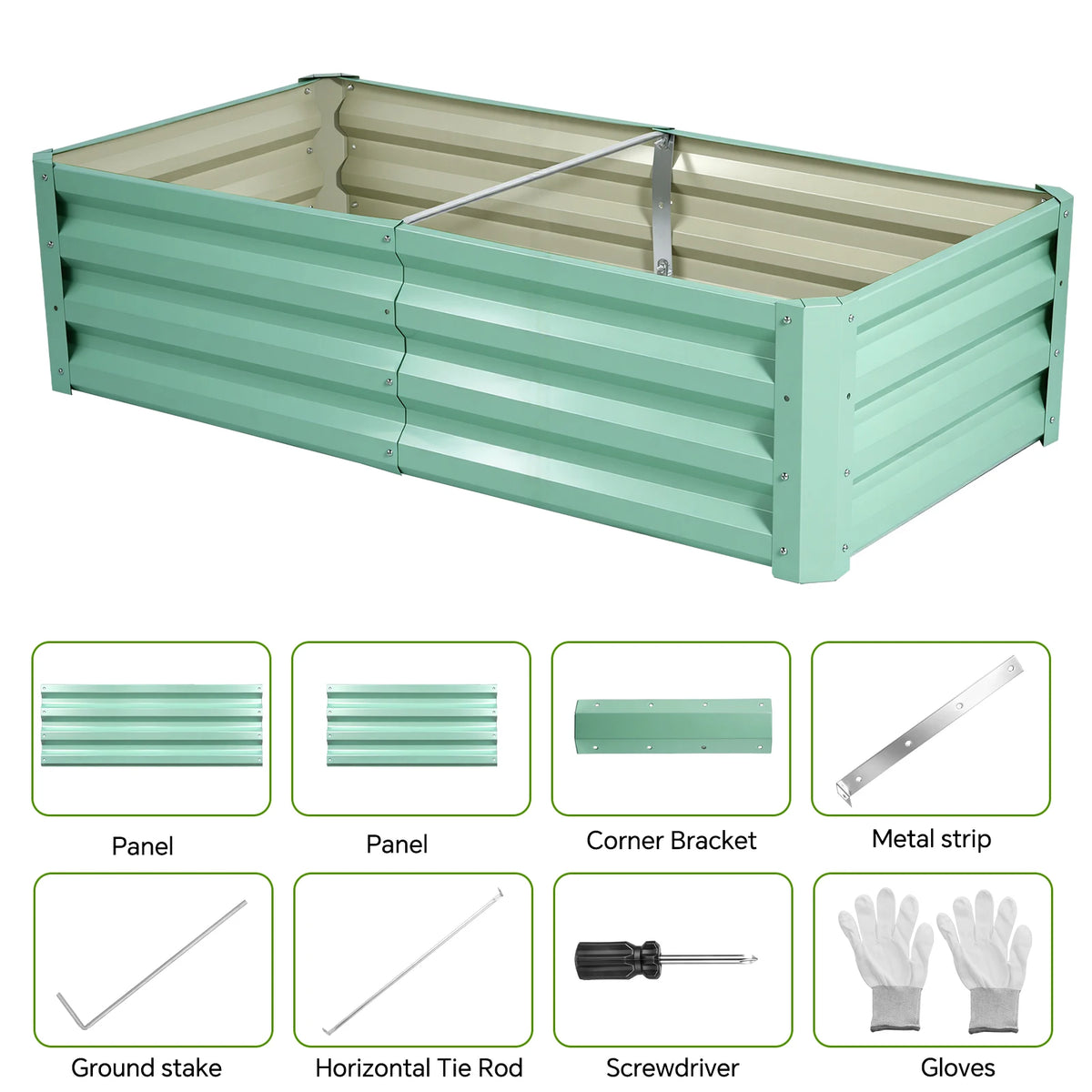 Galvanized Raised Garden Bed Metal Planter Box for Outdoor Planting of Flowers Plants Vegetables And Herbs - Rust-Proof Durable And Easy to Assemble with Detailed Instructions