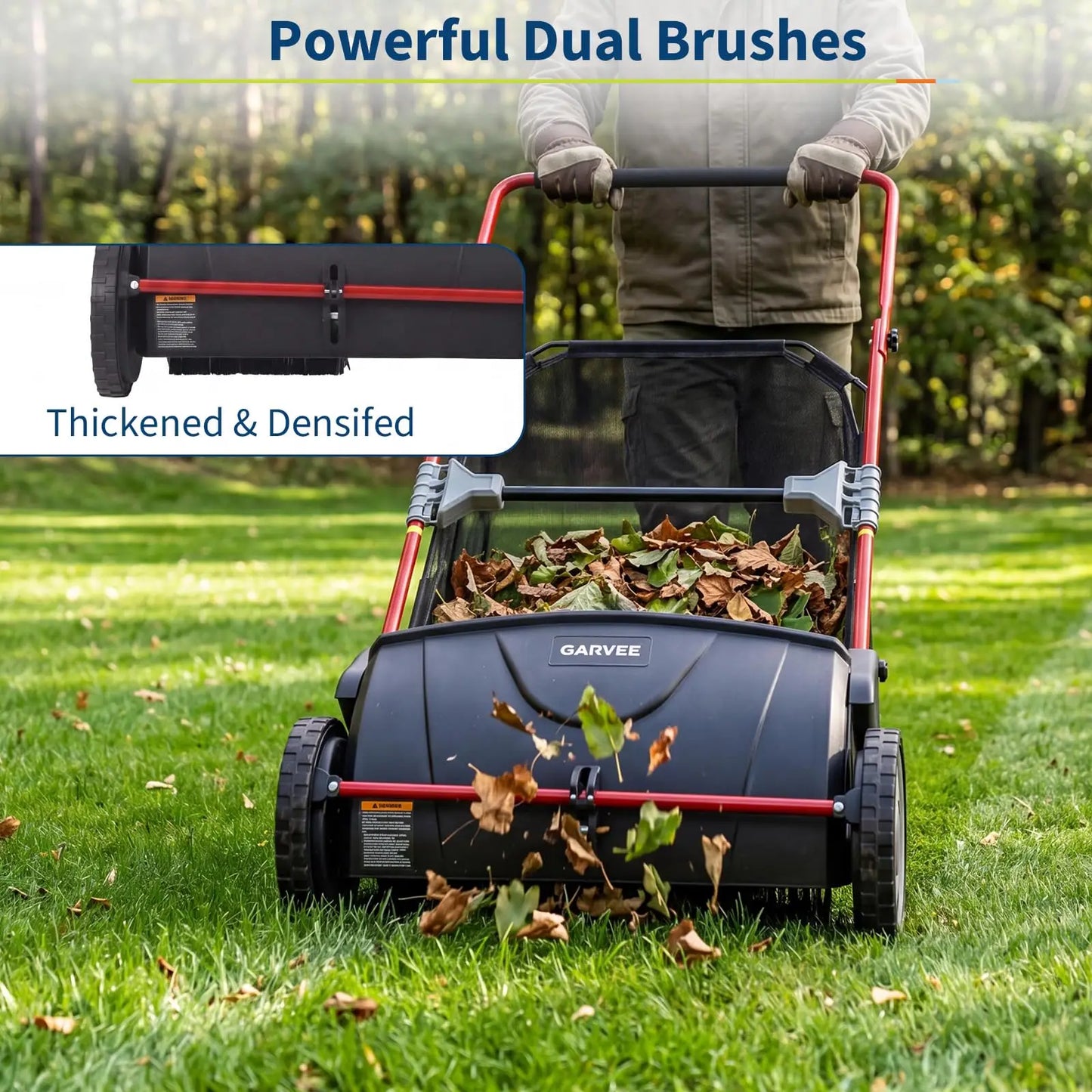 HiMISS Lawn Sweeper Manual Yard Leaf And Grass Collector Hopper
