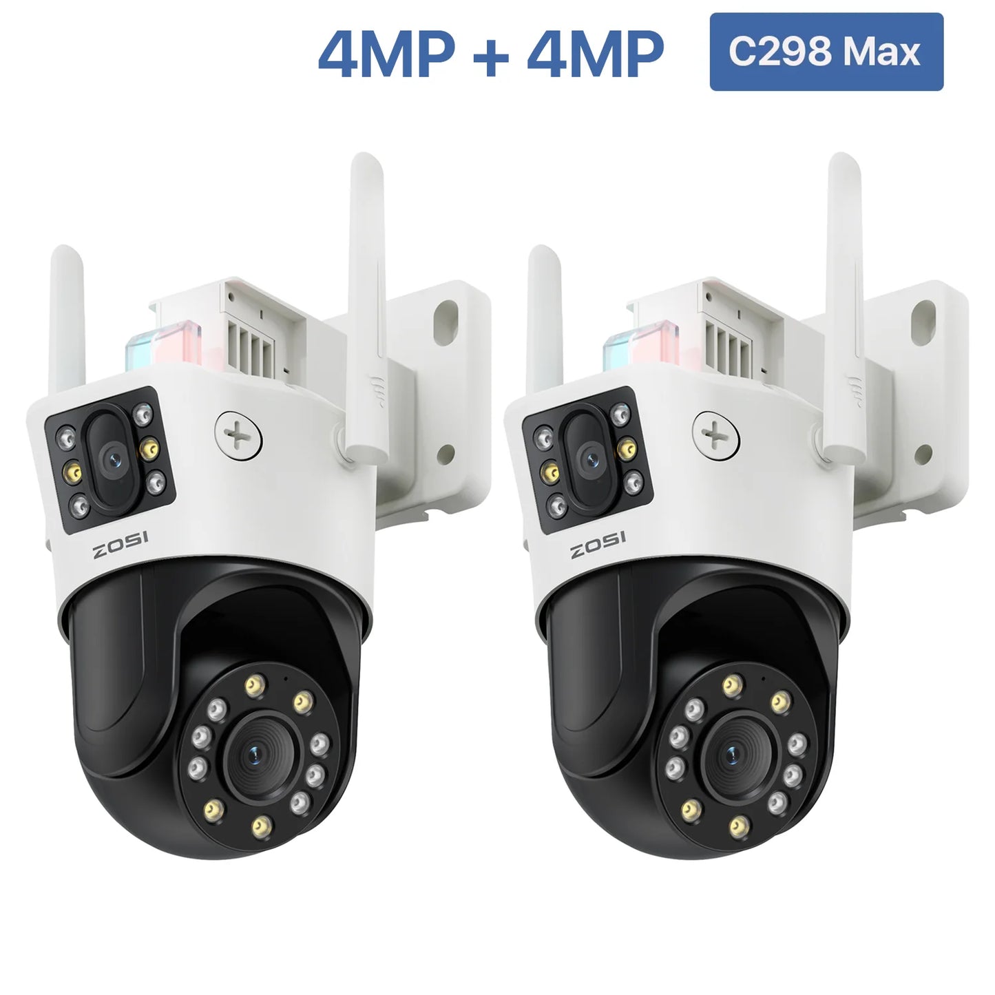 ZOSI 4K 8MP Dual Lens PTZ WiFi Security Camera Outdoor