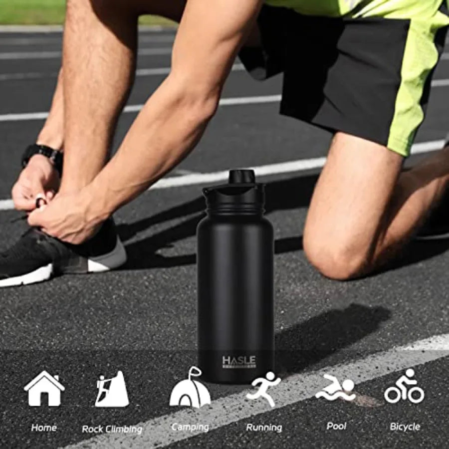 Plastic Water Bottle With Straw And Spout Lids For Gym